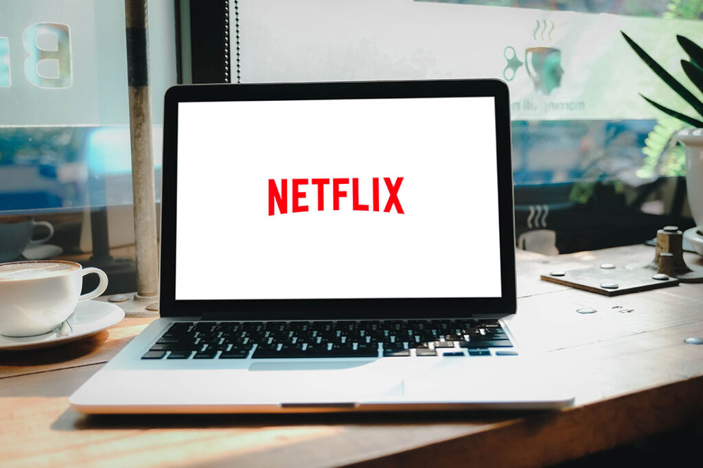 Netflix app on Laptop screen