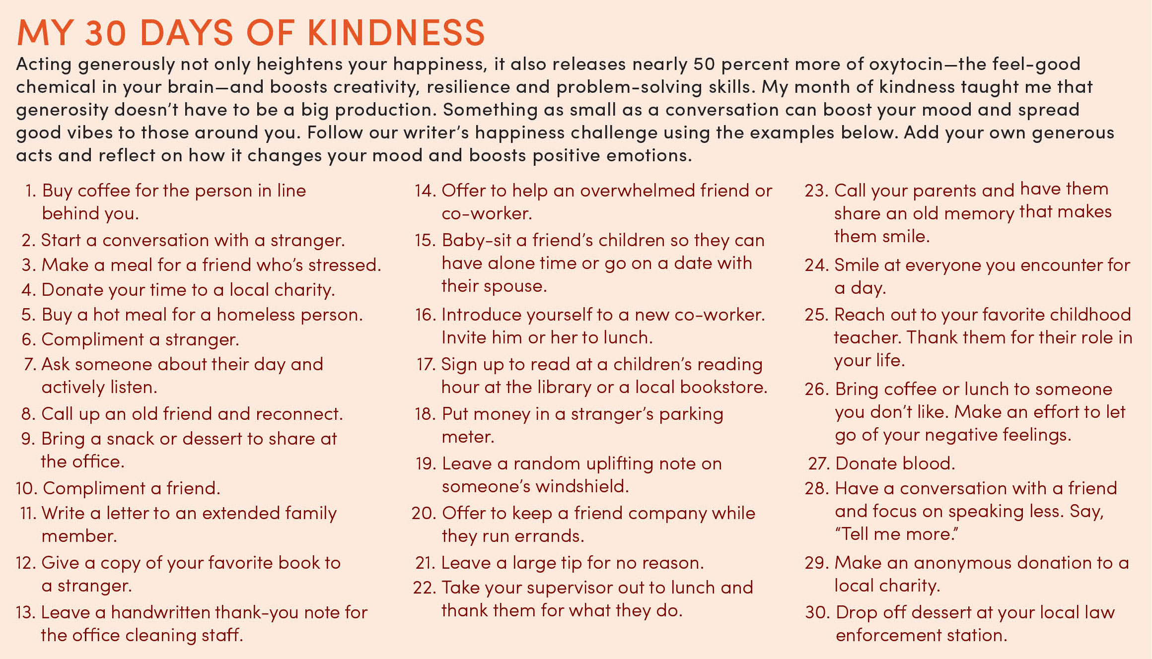 How 30 Days of Kindness Made Me a Better Person